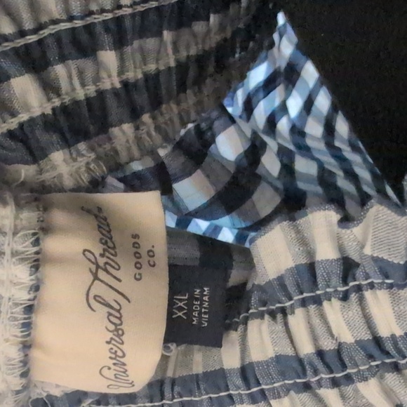 NWT Universal Thread Navy and White Checkered Tiered Maxi Skirt - Picture 2 of 8